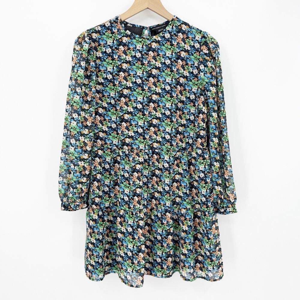 Wednesdays Girl Mini Dress XS Womens Floral Cottagecore Feminine Romantic Casual
